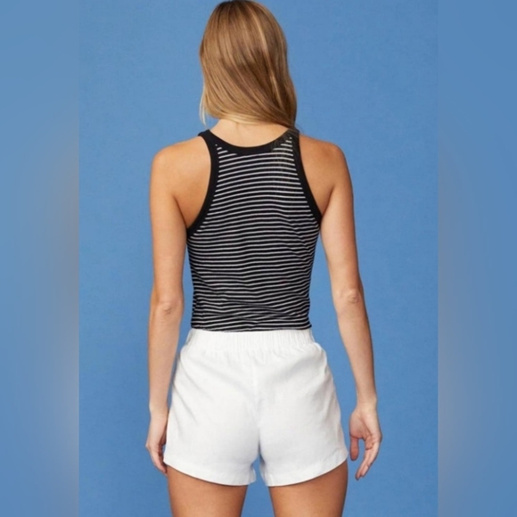 NWT! Cotton Striped Narrow Tank by Monrow Women's Size XS - Picture 5 of 10